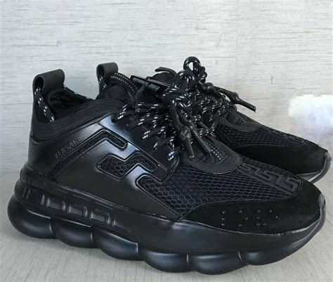 versace chain reaction full black|versace black chain reaction sneakers.